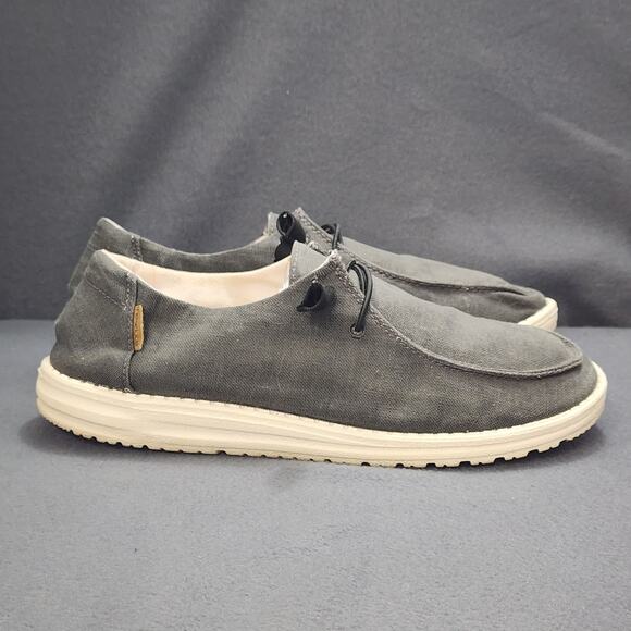 Hey Dude Wally Mens 11 Grey Canvas Slip On Comfort Shoes main image 6